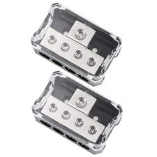 VonSom 4 Way Power Distribution Block, 1x 0/2/4 AWG Gauge in / 4X 4/8/10 Gaug...
