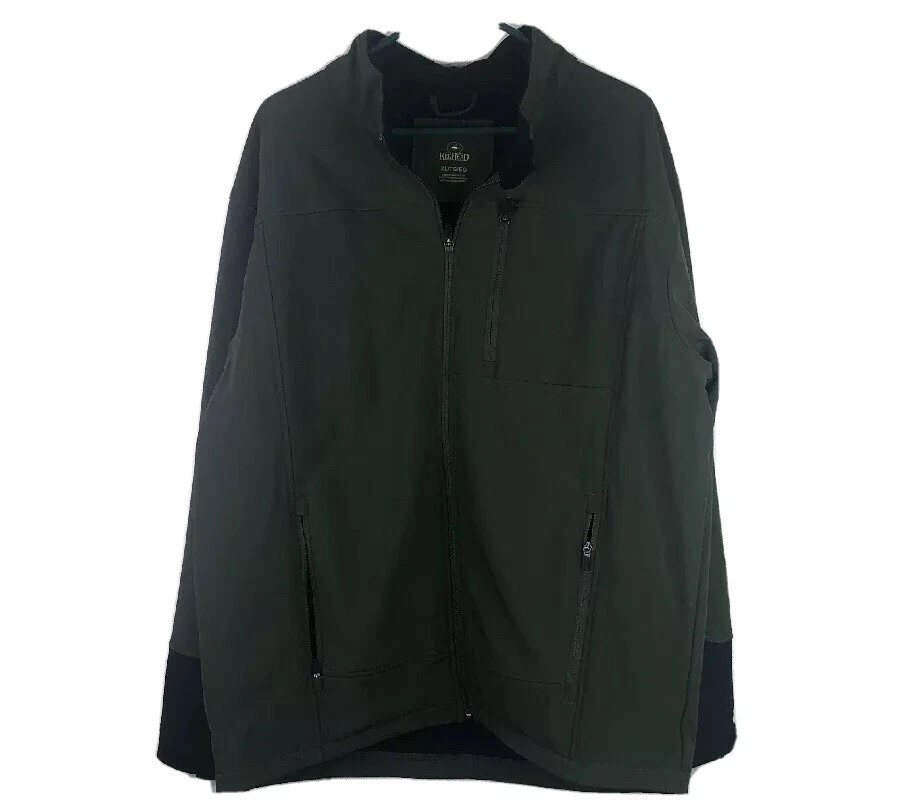 Redhead Mens XL Green Black Polyester Full Zip Front Water Resistant Jacket