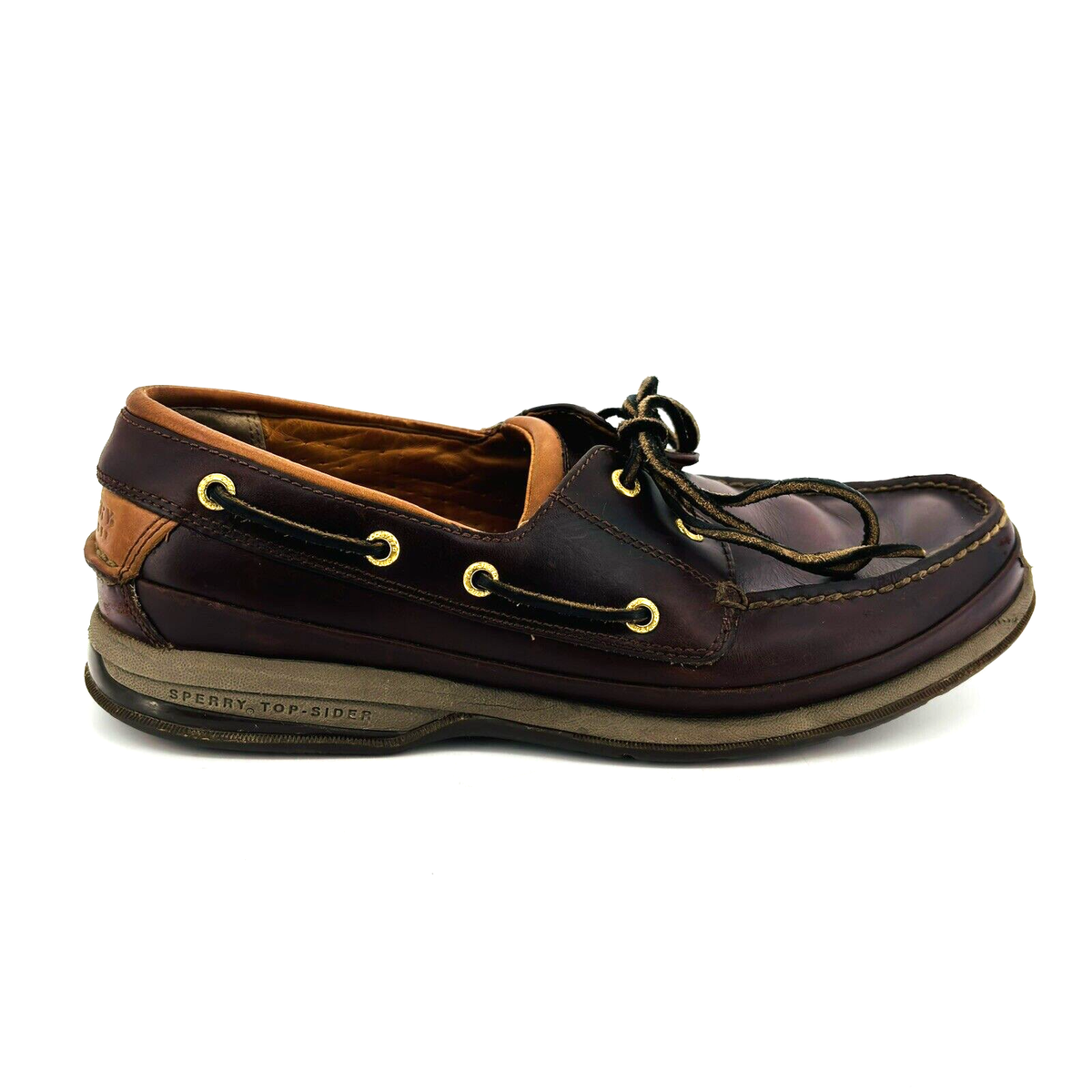 Mens 11.5 M Sperry Top Sider Gold Cup Boat Shoes Brown Leather 2 Eye 0579052  | eBay