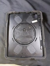 tablet ipad hard rubber CASE w hand and shoulder strap. Fits 9.5x6.5" kick stand