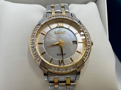 t926 Beautiful Seiko Solar Two Toned Ladies Wrist Watch | eBay