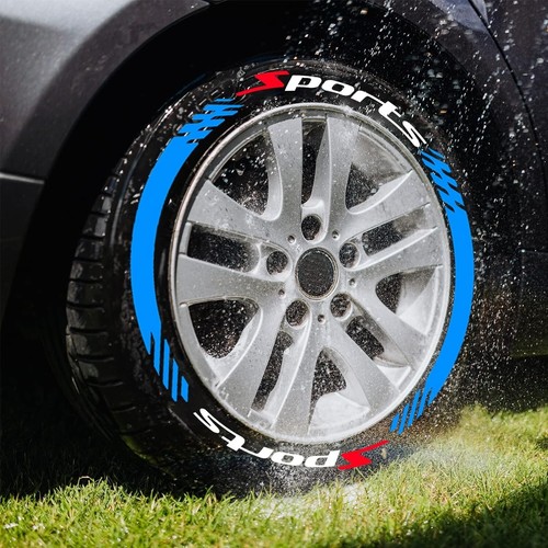 For 15'-22'' Tires Font Tall Permanent Tire Lettering SPORTS BLUE Sticker  - Picture 1 of 5