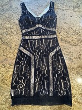 Vintage Bebe Black Lace Mini Dress