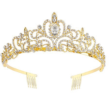 Crowns for Women Princess Tiaras for Girls Queen Crown and Comb Tiara for Weddin