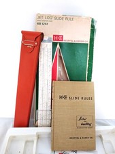 Vtg 1960s Keuffel & Esser Co Jet-Log 68-1251 Slide Ruler w/Leather Case and Book