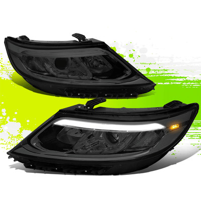 3D LED DRL Projector Headlight Lamps for Sorento EX/SX 14-15 Chrome Clear Pair