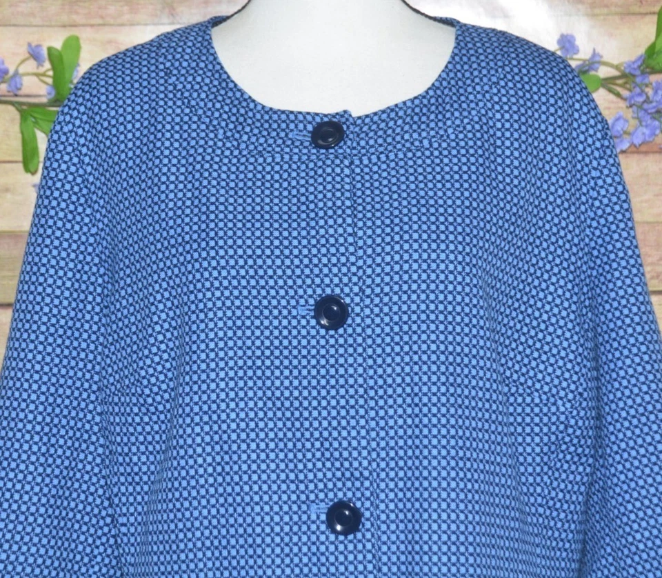 Covington Mujer Talla 20W 22W Azul Negro Corto Traje de Carrera Blazer Botón Chaqueta Foto 2 de 4