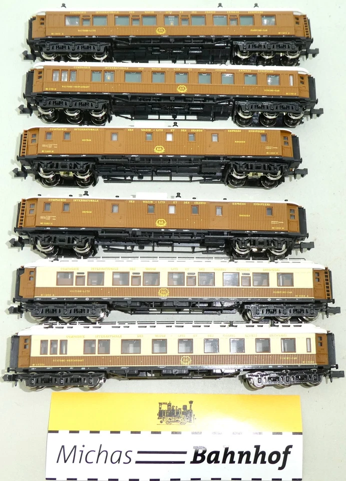6-tlg Orient-Express CIWL Minitrix mit Innenbeleuchtung N 1:160 #10 Li2 å