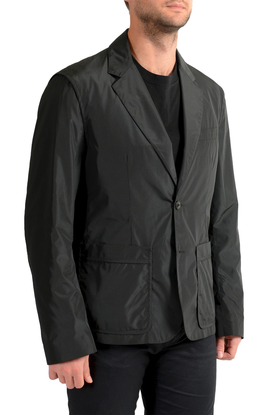 Мужское черное спортивное пальто-блейзер Versace на двух пуговицах размер US 40 IT 54 101290₽