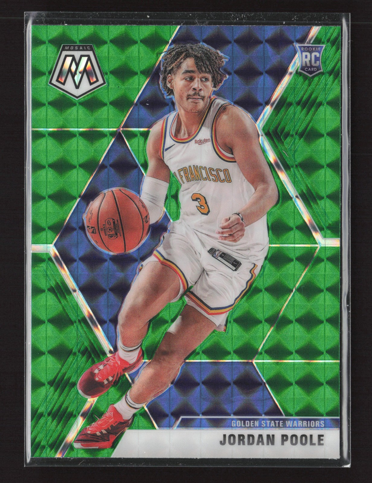 Jordan Poole 2019-20 Panini Mosaic #228 Green Prizm RC TYJ
