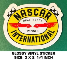 NASCAR DRAG CLASS WINNER GLOSSY VINYL DECAL STICKER - VINTAGE RACING