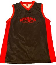 Sherrin Kangaroo Brand AFL Football Guernsey Jumper Size L Black Footy Tank Top