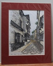 NEW STREET PLMOUTH Devon - Mounted Print after D M Taylor