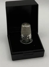 Sterling Silver Thimble Depicting Windmill Boxed