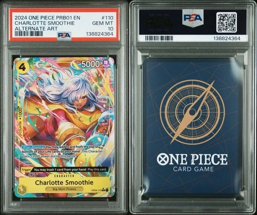 2024 One Piece PRB01 Charlotte Smoothie Alt Art PSA 10 OP03-110 The Best English