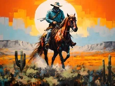 Western Art Cowboy Desert Canvas Picture Home Decor Wall Art Prints Painting