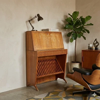 Vintage Möbel mit Schreibtisch Schuhblade Design der 60er Jahre Originell - Bild 1 von 4