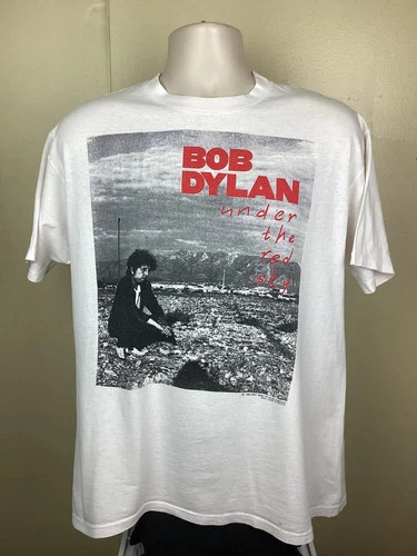 Bob Dylan Under The Red Sky Concert T-Shirt White X 1990s vintage concert t-shirt, vintage, size XL, single stitch, B+ condition