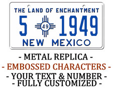 New Mexico 1949 METAL EMBOSSED License Plate Personalized Car Auto REPLICA