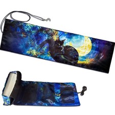 Tarot Card Holder, Moon Cat Tarot Bag, Blue Tarot Card Case Mystical Pouch fo...