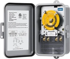 DEWENWILS 24-Hour Mechanical Timer Switch - 208-277VAC DPST - HOMT01D