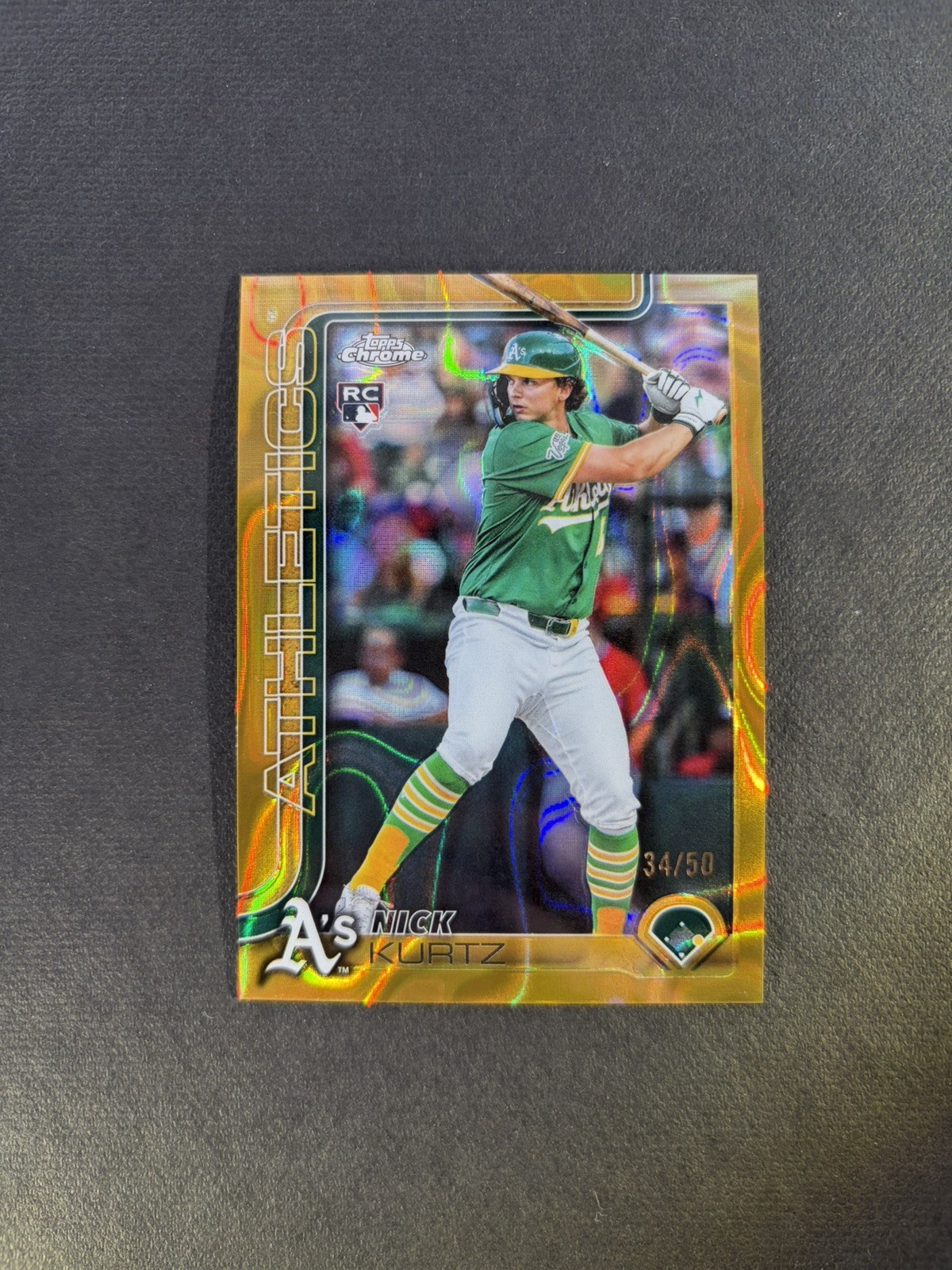 2025 Topps Chrome Update Nick Kurtz Gold Ray Wave /50 #USC178 RC SSP