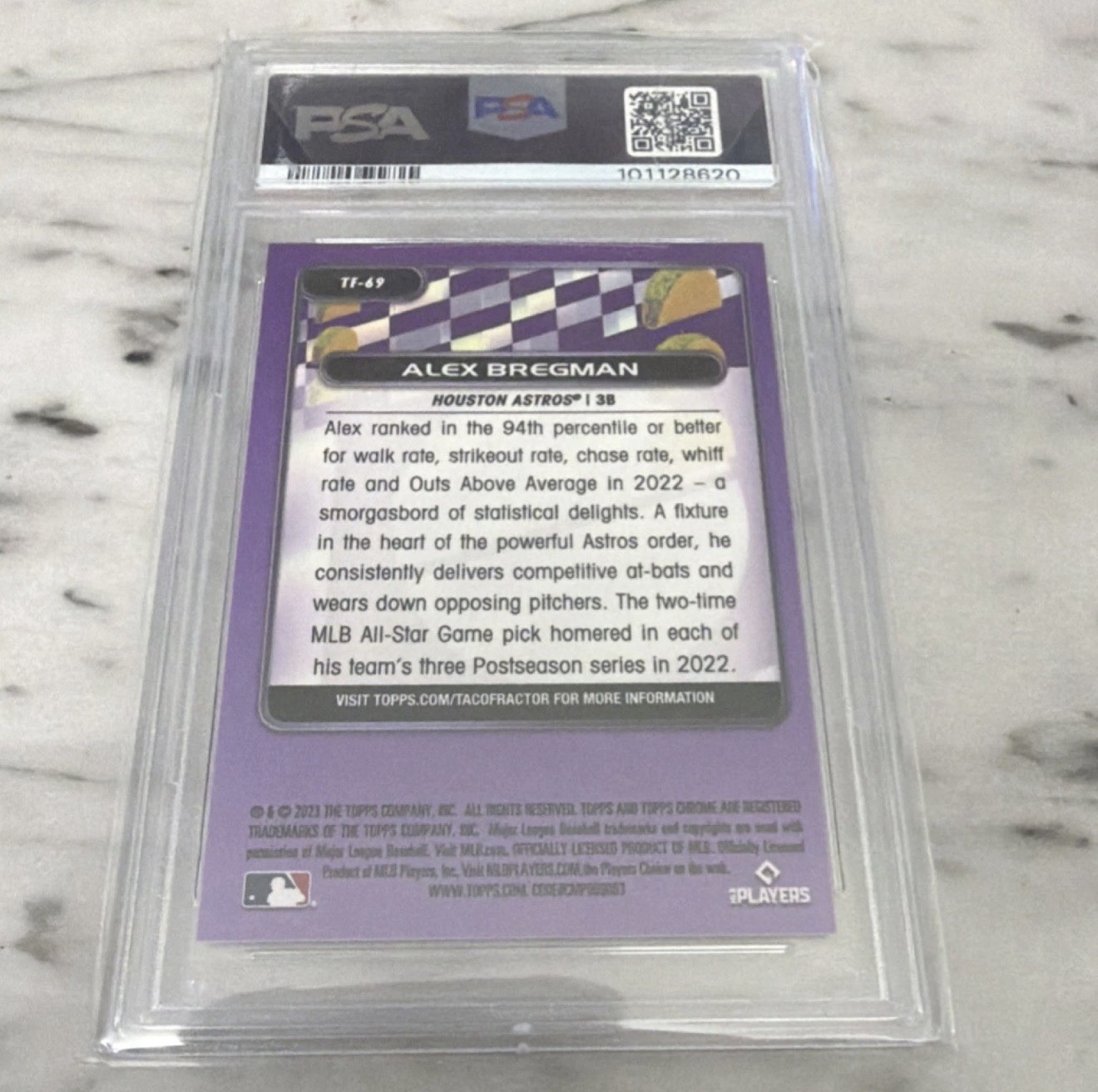 2023 Topps Chrome Tacofractor Alex Bregman 1/5 PSA 10 #TF69 HOT!!! view 2