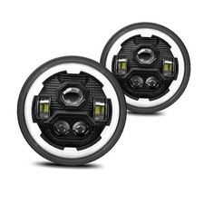 7 Inch LED Headlight Round Headlight with Hi/Lo Beam, DRL and Amber Turn 2 Pack