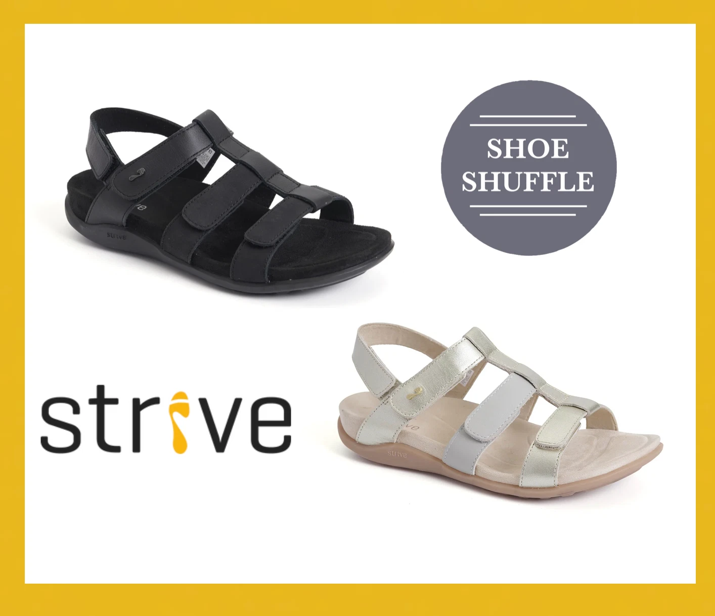 Strive Cassis arch support Sole Comfort adjustable strap Leather Sandal
Opens in a new window or tab
