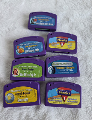 LeapFrog Quantum Pad Lot of 6 Learning Game Cartridges Wizard of Oz 2002