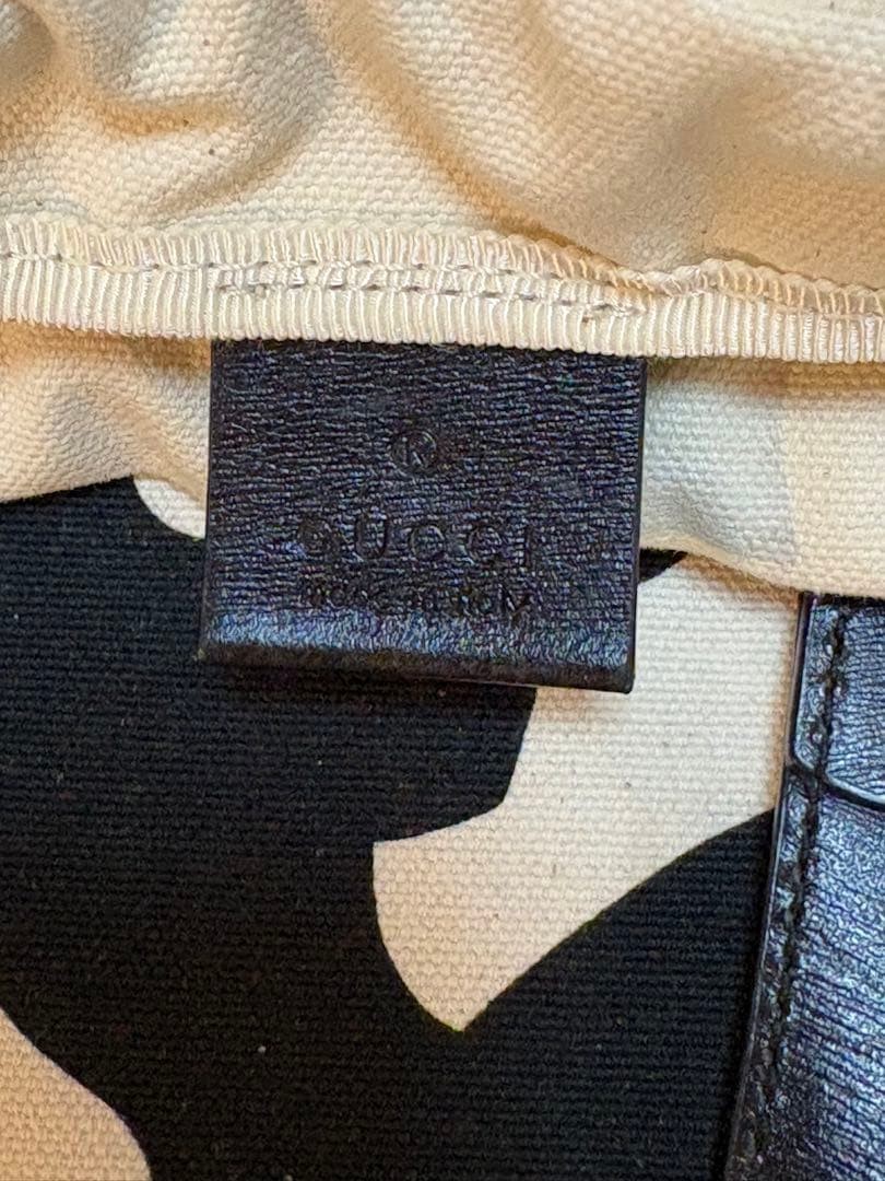 GUCCI Chateau Marmont Drawstring Tote Bag Canvas Leather Unisex Excellent thumbnail 7