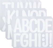 12 Sheets Letter Stickers, 4 Inch Vinyl Alphabet Stickers, Self-Adhesive Punctua