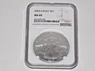 2003 $1 American Silver Eagle NGC MS69 Brown Label