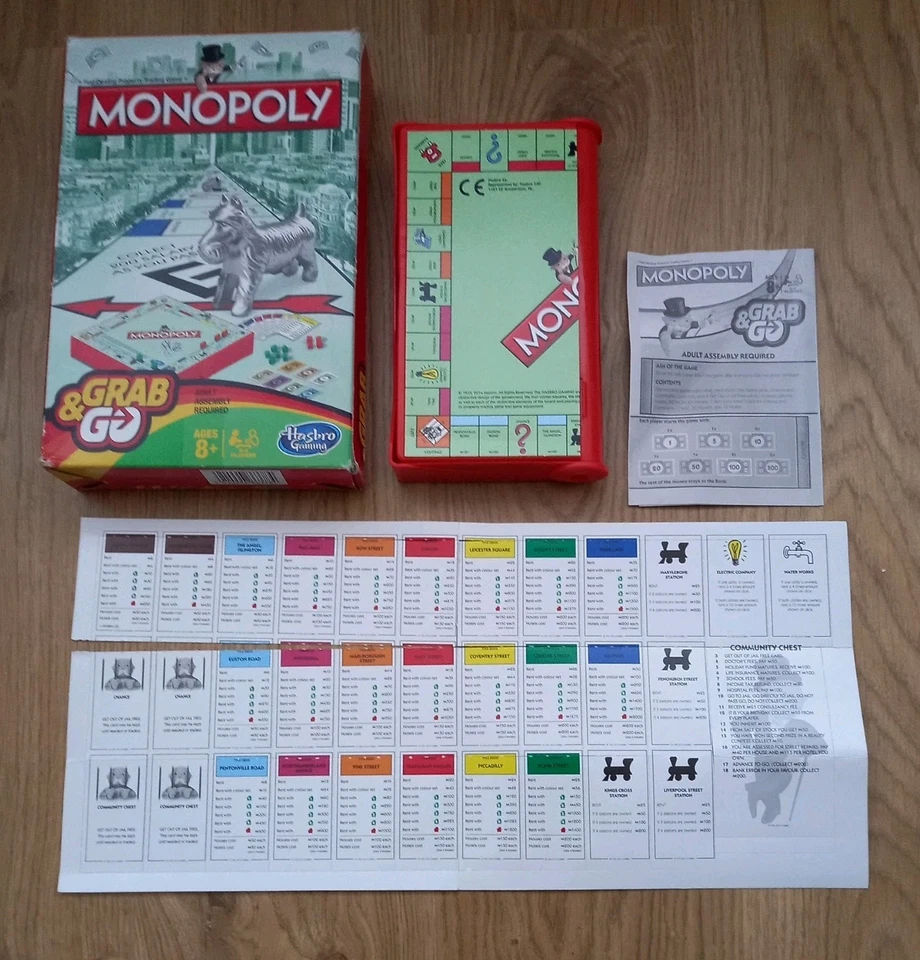 Unused Monopoly Grab And Go Travel Game Compact Board Family Game - Image 2 of 4