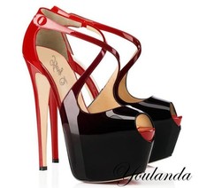 Womens Peep Toe 16cm High Stiletto Heels Platform Shoes Sandals Pumps Party