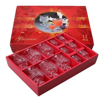 12-teiliges Glaswaren-Set mit edlem Schliffdesign   Elegante Trinkgläser im Gesc
