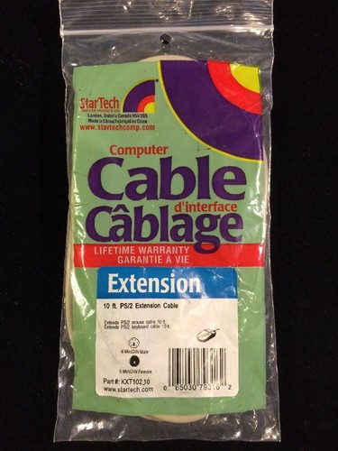10' ft Foot PS2 Extension Cable Cord Male to Female M-F PS/2 NEW - Picture 1 of 2