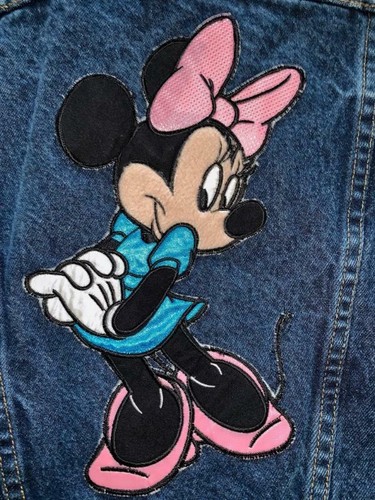 LADIES SMALL~GIRLS XL~MINNIE MOUSE CLASSIC STYLE DENIM JACKET~LOVE ANGELS~VGUC - Picture 2 of 4