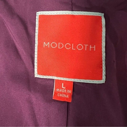 Modcloth Blue Purple Multi Color Floral Brocade Ruffle Peplum Blazer Jacket L - Picture 2 of 11