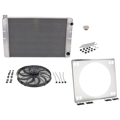 Universal SBC Double Pass Radiator Kit w/Electric Fan, 22 Inch