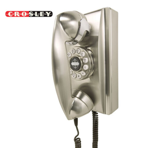 Teléfono de pared con botón pulsador Crosley CR55-BC 302 - cromado cepillado - Imagen 1 de 1