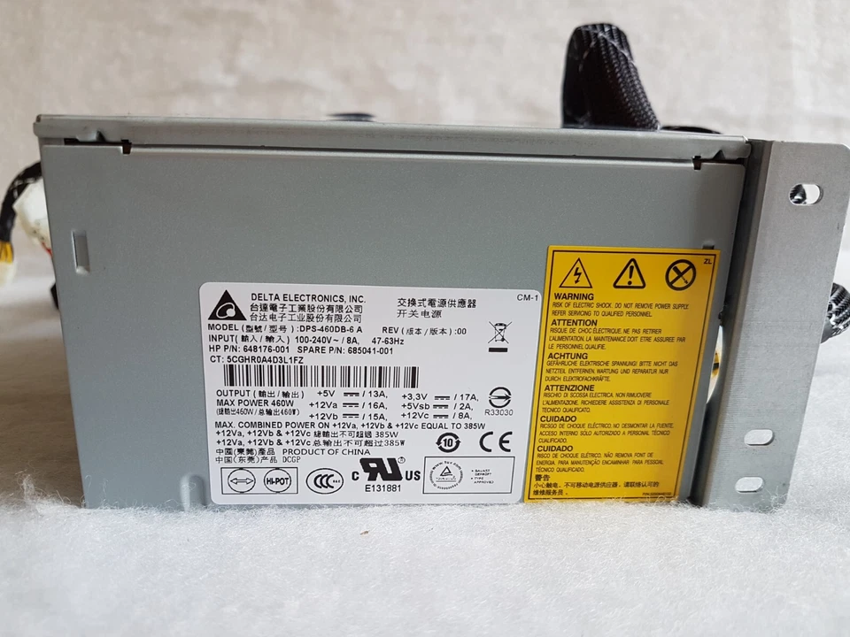HP Proliant ML350E Gen8 ATX 460W Delta DPS-460DB-6 A R00 Power Supply 648176-001 - Image 2 of 4