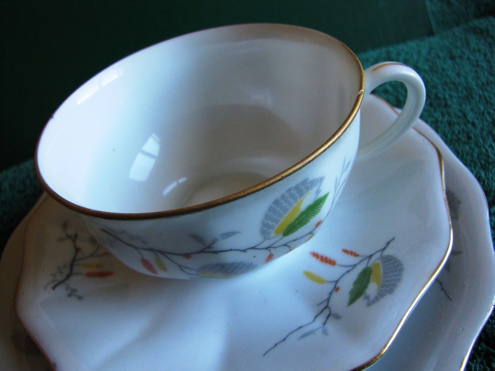 Antique Latvia Factory JESSEN Riga Cup Saucer  Plate white RARE Collectibles