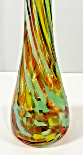 MCM JAPAN VASO BOCCIOLO VETRO SOFFIATO A MANO METÀ SECOLO MODERNO STRETCH ART VASO 10,5” - Foto 4 di 12