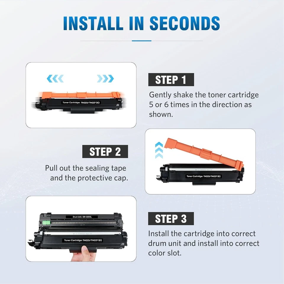 4 Pack TN227 Toner HIgh Yield For Brother MFC-L3770CDW HL-L3270CDW HL-L3290CDW - Image 4 of 4