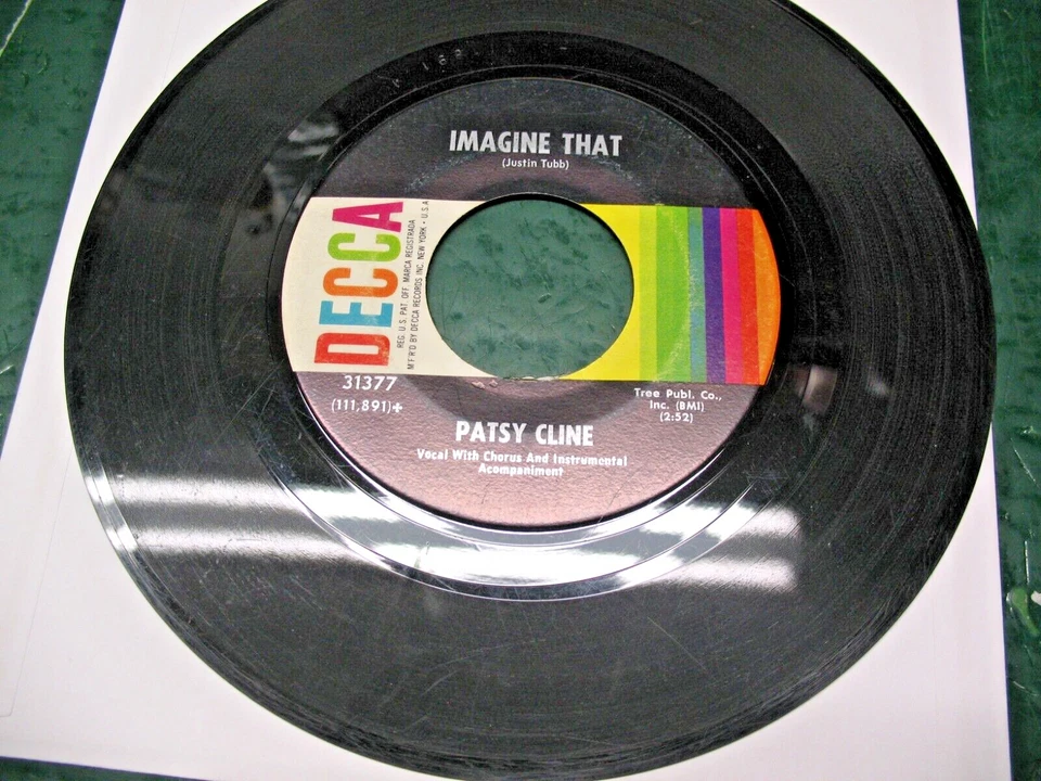 PATSY CLINE DECCA  ED 31377  VINYL 45 RPM RECORD 1950's ORIGINAL - Image 4 of 4