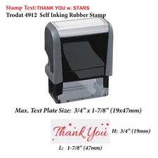 Thank You w. Stars - Trodat 4912 Self Inking Rubber Stamp