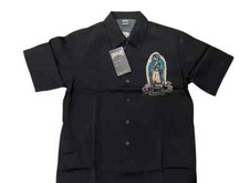 New Kids Black Virgin of Guadalupe Button-Up Shirt, New Polyester Shirt