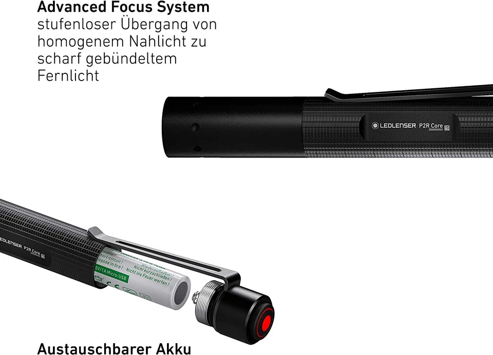 Linterna tipo bolígrafo LED P2R Core Mini, 120 lúmenes, recargable con batería d - Imagen 2 de 4