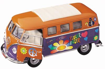 1:18 Yatming VW Microbus '62 'Flower Power' orange, pink | eBay